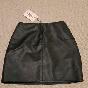 Mini leather skirt